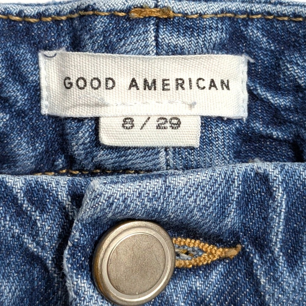 Good American Good Classic Jeans Cotton Lyocell Raw Hem Size 8/29 GCRH086TFT - Picture 4 of 10